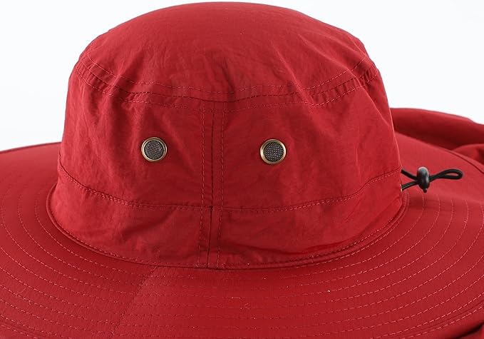 Home Prefer UPF50 Mens Sun Hat with Neck Flap Quick Dry UV Protection Cap Womens Wide Brim Fishing Hat Neck Flap Beach Garden
