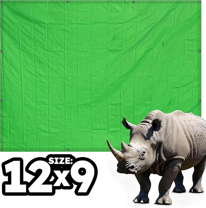 RENEGADE Industrial Tarp 12x9 ft Green – Heavy Duty, Waterproof, UV-Resistant, PFAS-Free – Durable Tarp for Jobsite Coverage, Construction, Farming & Shelter Use