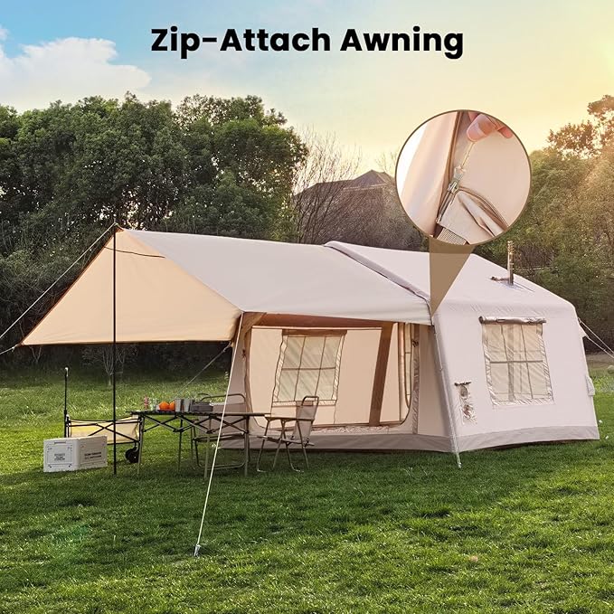 Inflatable Tents for Camping, Blow Up Tent with Hand Pump, Easy Setup InflatableTent 4 Season Tent, Waterproof Oxford Air Glamping Tents for Camping Adult 4/6/8 Person