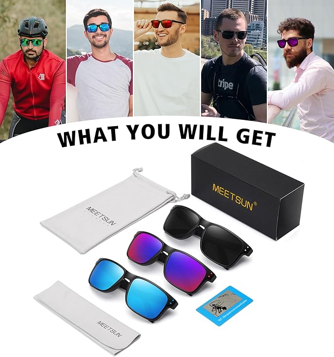 MEETSUN Polarized Sunglasses for Men Women Sports Driving Fishing Glasses UV400 Protection