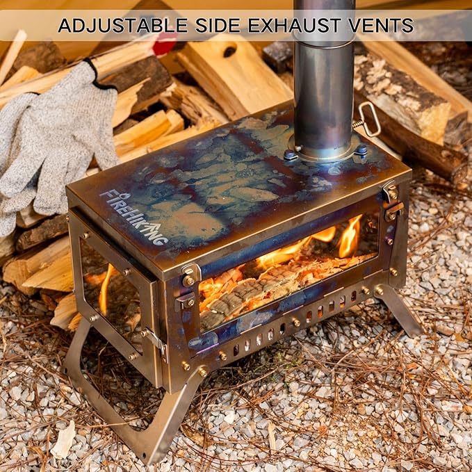 FIREHIKING Ultralight Titanium Stove Thickened TA1 Camping Tent Stove LANK Folding Portable Mini Wood Burning Stove
