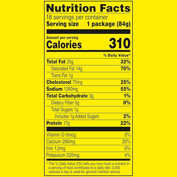 Slim Jim Beef 'N Cheese Smoked Meat Sticks, Mild Flavor, High Protein, 3.0 oz. (18 Count)