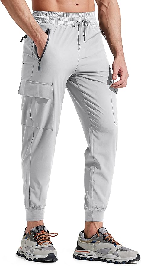 Libin Men's Lightweight Joggers Quick Dry Cargo Hiking Pants Track Running Workout Athletic Travel Casual Outdoor