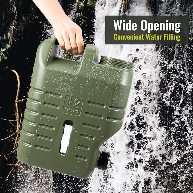 3.2 Gallon Camping Water Jug with Spout, No Leakage Food Grade Camping Water Tank with Spigot for Picnic, BBQ Supplies