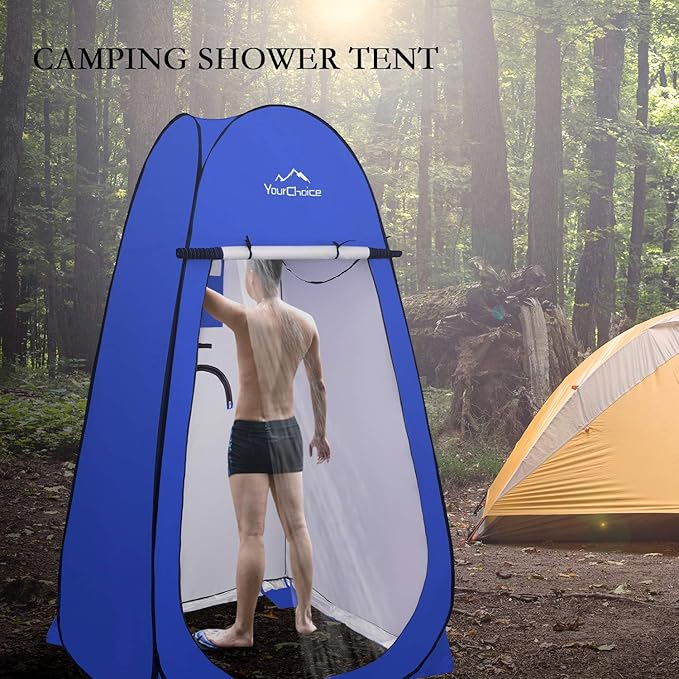 Your Choice XL Pop Up Privacy Shower Tent - Portable Changing Tent for Camping, Beach & Poolside - 82.6" Tall Double Storage Pockets & Carry Bag