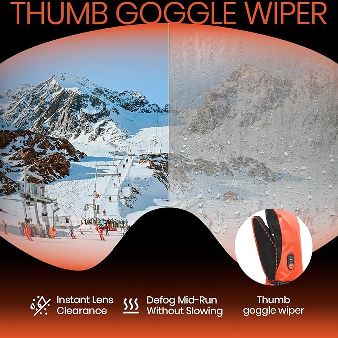 Heated Gloves for Men, 7.4V Heated Mittens for Women Rechargeable, PU Waterproof & Touchscreen Ideal for Winter, Hunting, Motorcycle, Skiing, Snowboarding, Fishing, Camping, Work