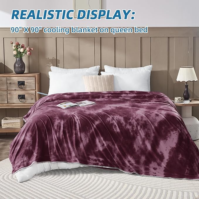 inhand Cooling Blanket Queen Size (90"x90"), Cooling Blankets for Hot Sleepers, Absorbs Heat to Keep Adults Cool for Summer Nights Sweats, Thin Cold Lightweight Blanket for Couch Bed, All Season Use