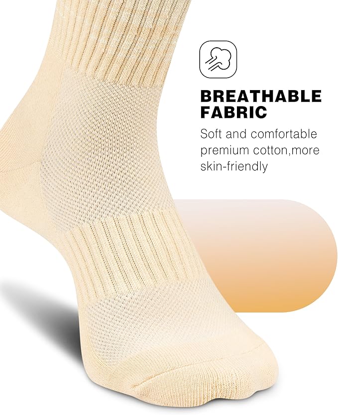 Crew Socks for Women,Athletic Hiking Running Compression Socks with Cushioned Support 3-6 Pairs