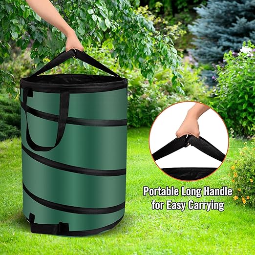 30 Gallon Collapsible/Pop Up Trash Can, Reusable Yard Waste Bags/Lawn and Leaf Bags 18x24in, Waterproof Oxford Cloth Camping Trash Can Collapsible, for Families/Camping/Yard (2Pcs-30 Gallons)