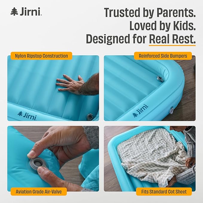Kipper Toddler Travel Bed | New Pump System | Ultra-Lightweight & Super Durable Toddler Air Mattress | Compact Kids Air Mattress | Eco-Friendly Inflatable Kids Bed | Travel Cot Airbed
