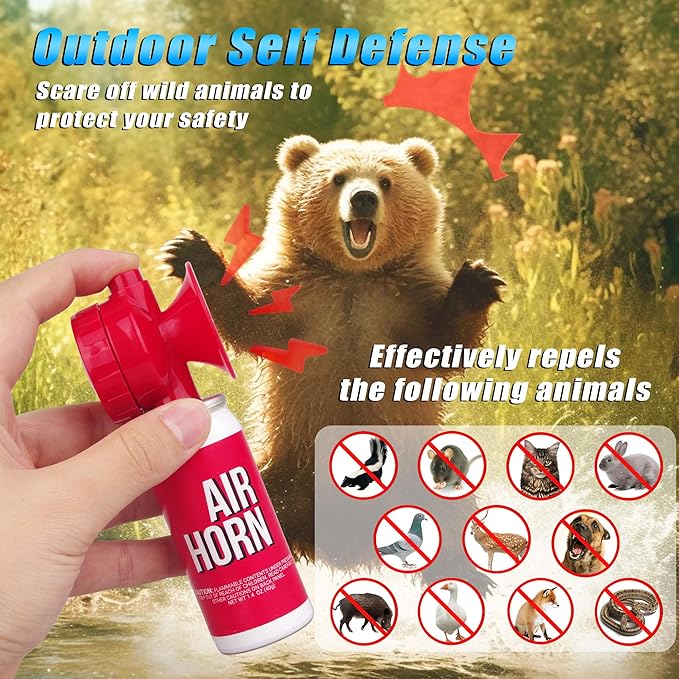 Air Horn 1.4oz 4pcs, Loud Mini Safety Boat Air Horn Can, Sports Event Starting Horn, Mini Small Compressed Blow Fog Bear, Celebrate Victory(4,Red)