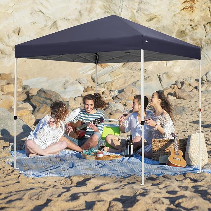 Northroad 8X8 FT Pop Up Canopy, Outdoor Instant Canopy Tent Slant Legs with Carrying Bag, Portable Gazebo Shelter for Wedding Party,Commercial Event,Patio,Garden,Beach -Dark Grey