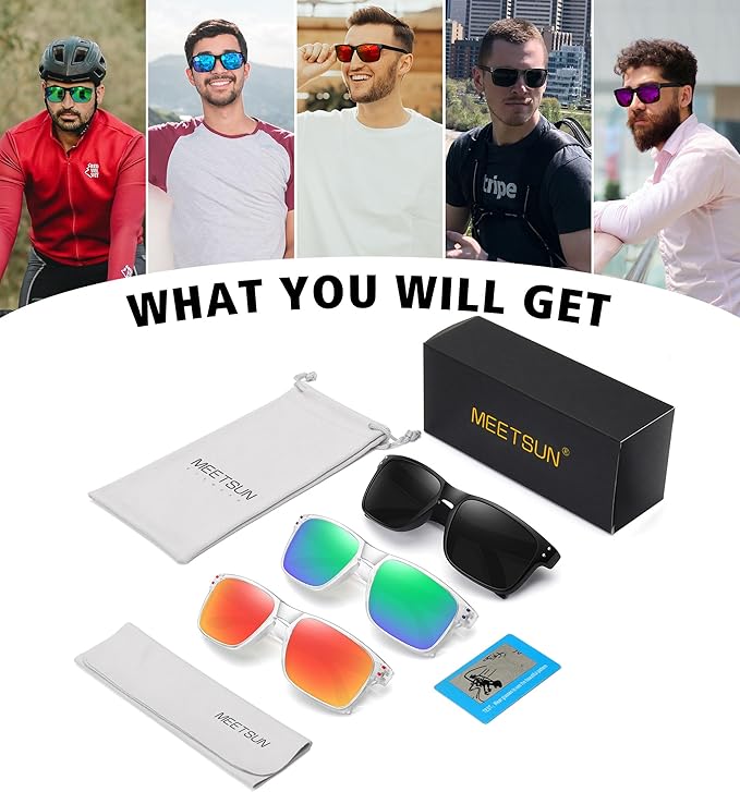 MEETSUN Polarized Sunglasses for Men Women Sports Driving Fishing Glasses UV400 Protection