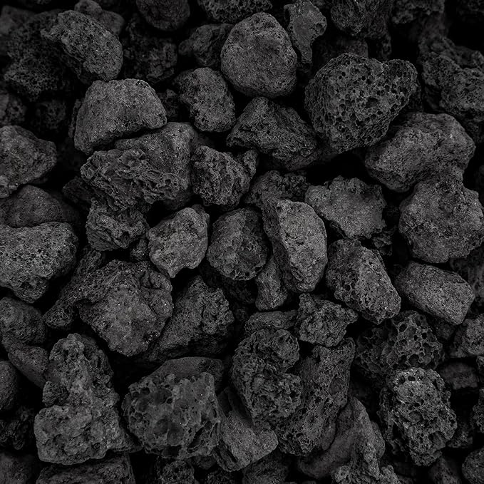 Mr. Fireglass Natural Lava Rock, 0.4"- 0.8" Small Volcanic Lava Rock for Indoor & Outdoor Fire Pits, Fireplaces, Fire Bowls & Fire Table, Decorative Garden Landscaping, Potted Plants -10 Pounds, Black