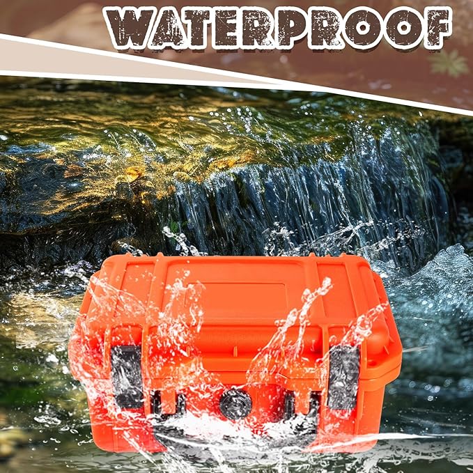 22.4 x 16.1 x 10.2 Inch Waterproof Hard Case with DIY Customizable Foam Insert Portable Protective Case with Knife for Camera Drones Equipments Tools Test Instruments (Reddish Orange)