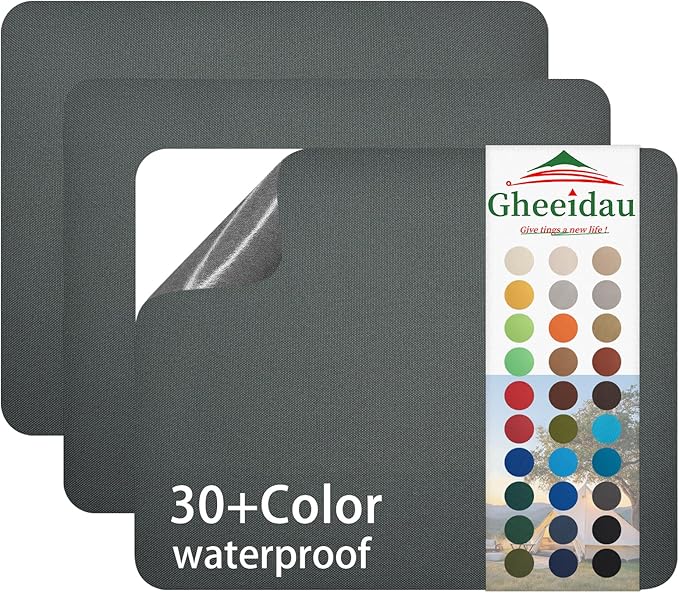 Canvas Repair Patch 9×11 Inch 3Pcs Waterproof Self-Adhesive Fabric Repair Patch for Tents,Boat Cover,Pop Up Canopy,Patio,Bags,Car Seats,Sofas,Furniture Cover(Dark Grey)
