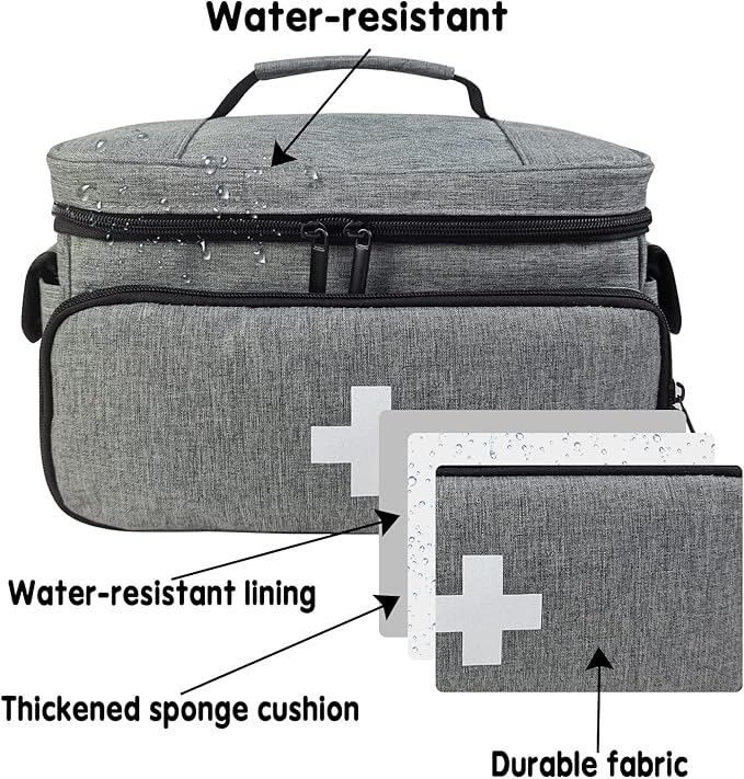 Boczif First Aid Kit, First Aid Storage Carry Bag, Pill Bottle Organizer for Emergency Trauma Medical Kits Supplies Waterproof, Ideal for Home, Office, Car, Travel, Outdoor, Camping, Hiking(Grey)