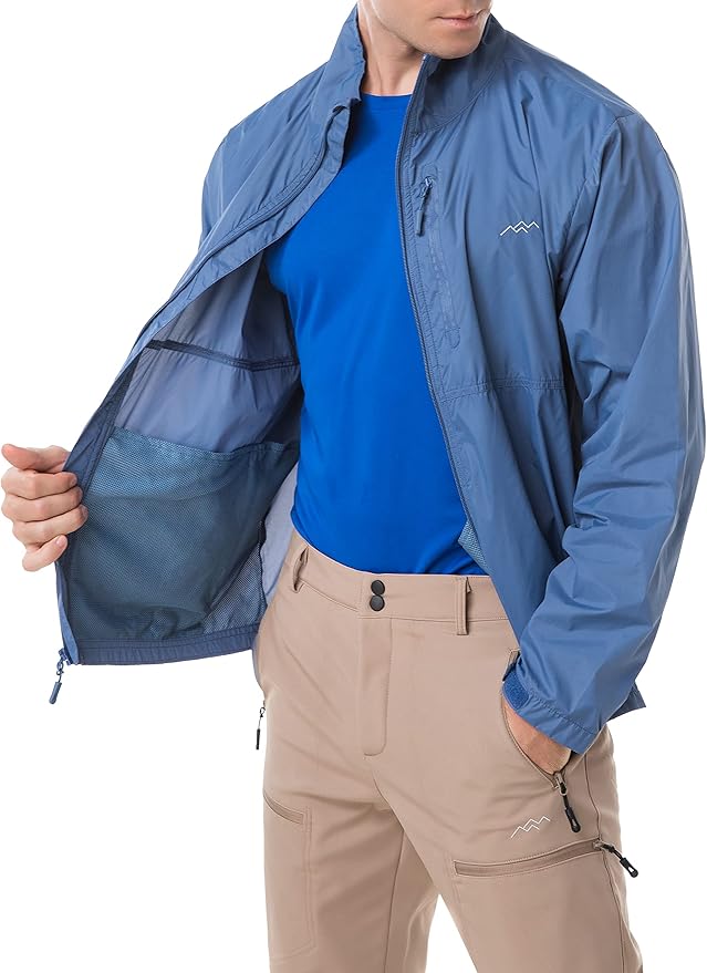 TRAILSIDE SUPPLY CO. Mens Windbreaker Jackets Lightweight Packable Jacket,Windproof and Dustproof