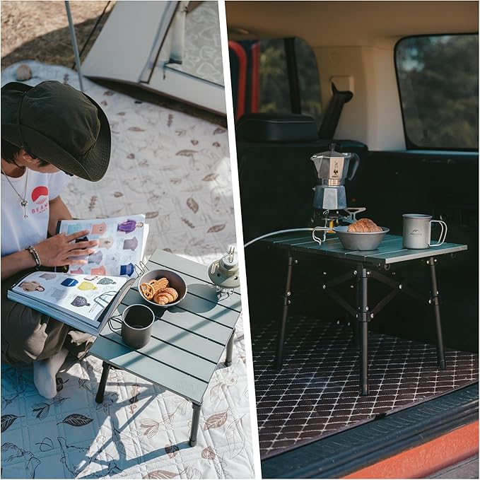 Naturehike Portable Camping Table, Aluminium Folding Table, Ultralight Camp Table Small Table for Camping Hiking Backpacking Outdoor Picnic