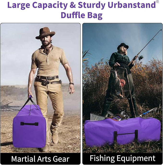 Urbanstand 52 Inch Large Duffle Bag for Travel Camping Sport Equipment Storage Bag with 2-way Lockable Zippers Purple