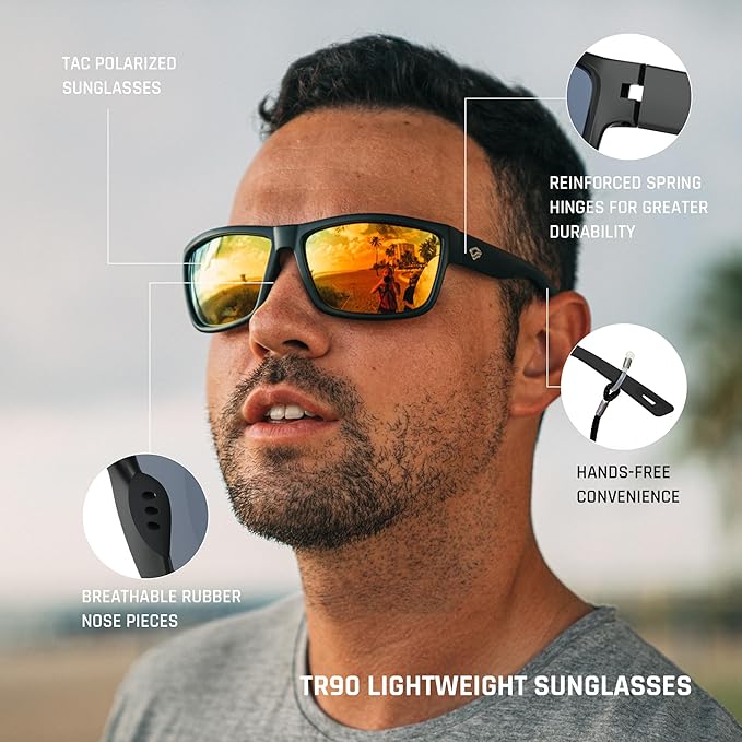 TOREGE Polarized Sports Sunglasses for Men and Women Cycling Running Golf Fishing Sunglasses TR26