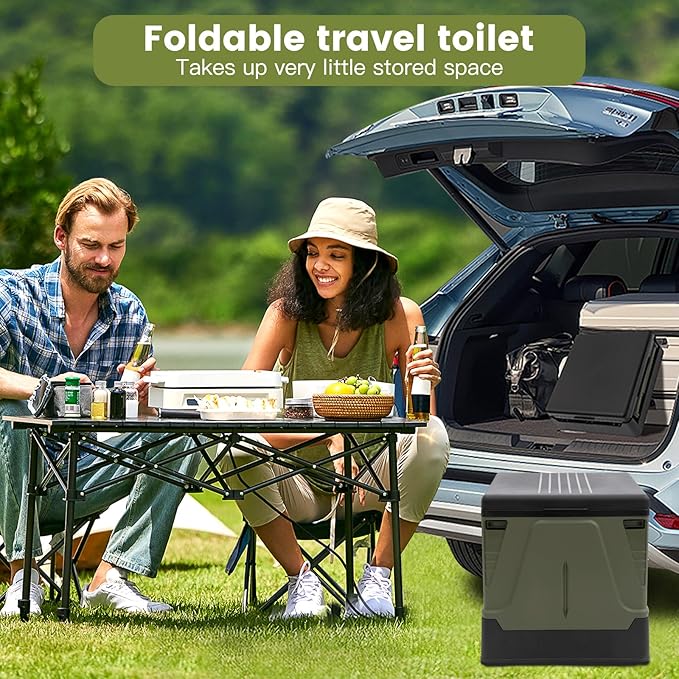Portable Toilet Camping Toilets for Car Indoor Outdoor Commode Foldable Travel Potty for Camping,Tent,Hiking,Boating,Long Road Trips,Traffic jam,Home