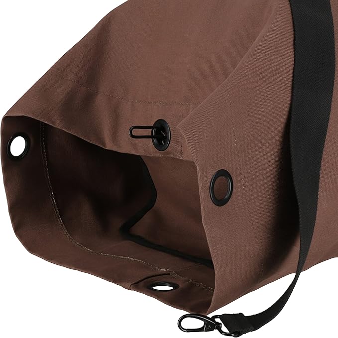 WHITEDUCK Top Load Canvas Folding Duffel Bag, Water Resistant Army Style Shoulder Bag for Men and Women- Gym, Sports, Travel, Hiking, Camping, Backpacking (Small 21" x 36",Brown)