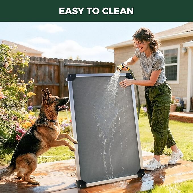 FXW TitanNest Chew-Proof Elevated Dog Bed, Raised Cot for Indoor/Outdoor/Camping Use, Durable & Washable Padded Pet Bed for Large Dogs, 47.0" L x 29.0" W x 7.3" H, Gray