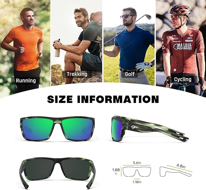 TOREGE Polarized Sports Sunglasses for Men and Women Cycling Running Golf Fishing Sunglasses TR26