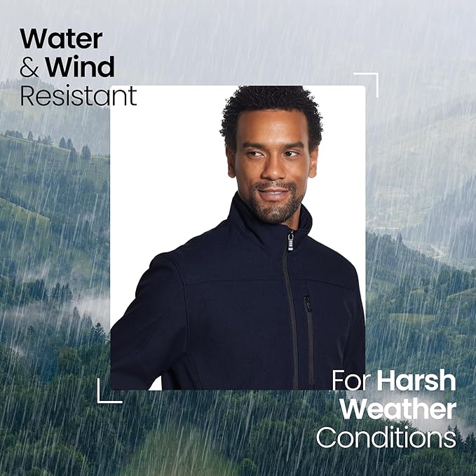 Weatherproof Men's Softshell Jacket – Wind & Water Resistant – Breathable, Lightweight Outdoor Coat