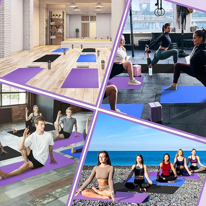 Amylove 12 Pieces Yoga Mats Bulk 68x24x0.12 Inch Exercise Non Slip Fitness Workout Mats for Women Men Home Workout Gym Yoga