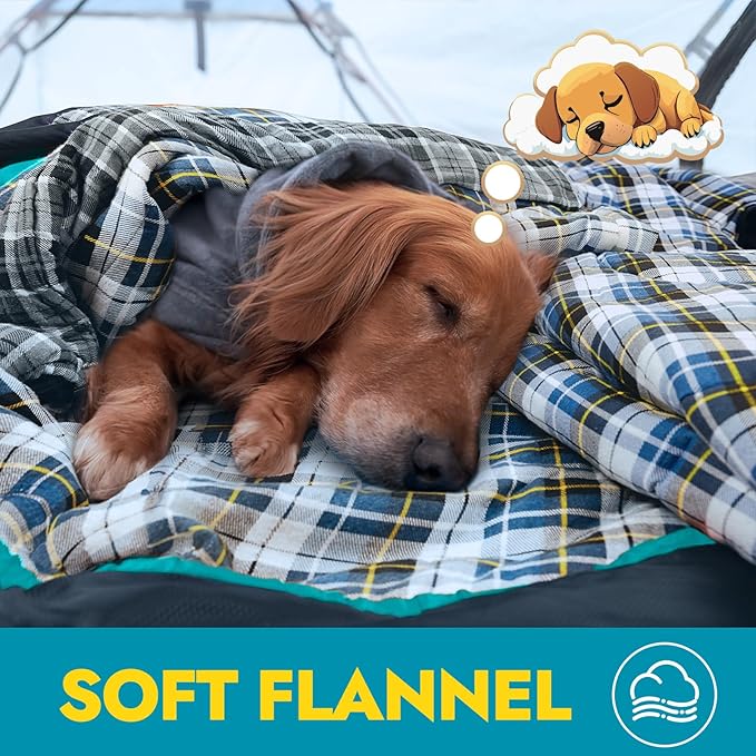 CANWAY Flannel Sleeping Bag for Adults & Kids - Camping & Backpacking - Cold & Warm Weather - Compression Sack