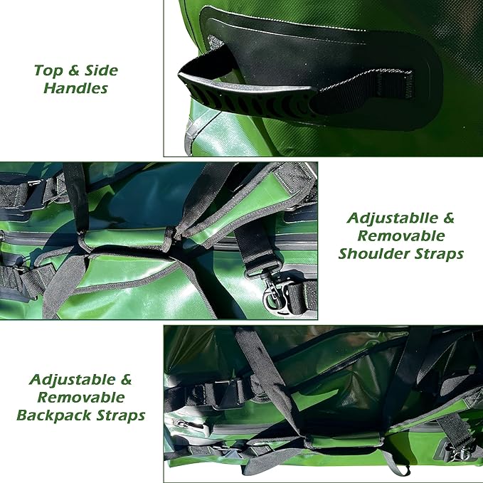 Malo'o Airtight Waterproof Adventure Duffle - Ideal for Kayaking, Camping, Beach, Fishing, Boating, Hiking - Water-Tight Zipper