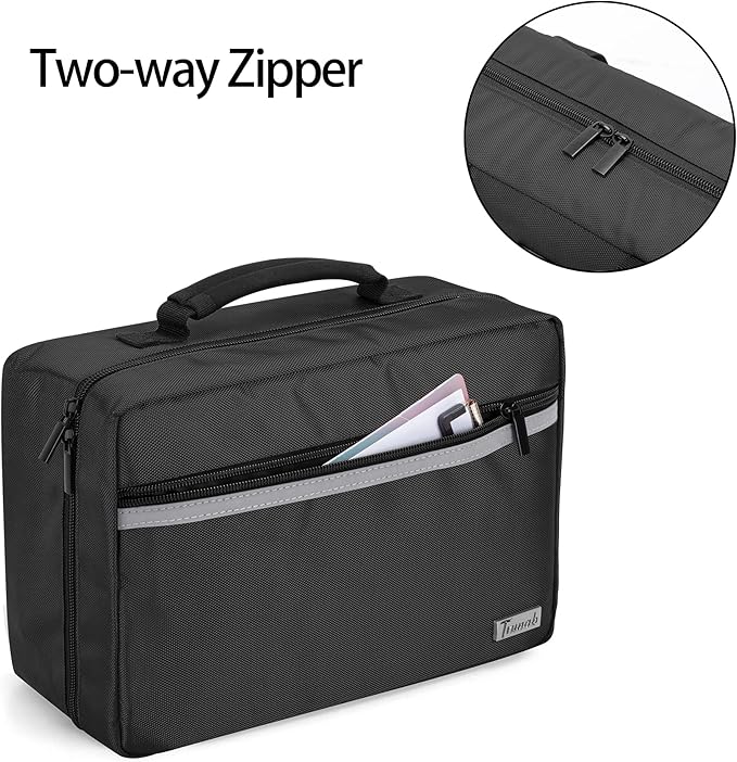 Trunab Portable First Aid Bag Empty, Medical Supplies Bag with 2 Inner Flap, Emergency Trauma Bag for Accessories, Black