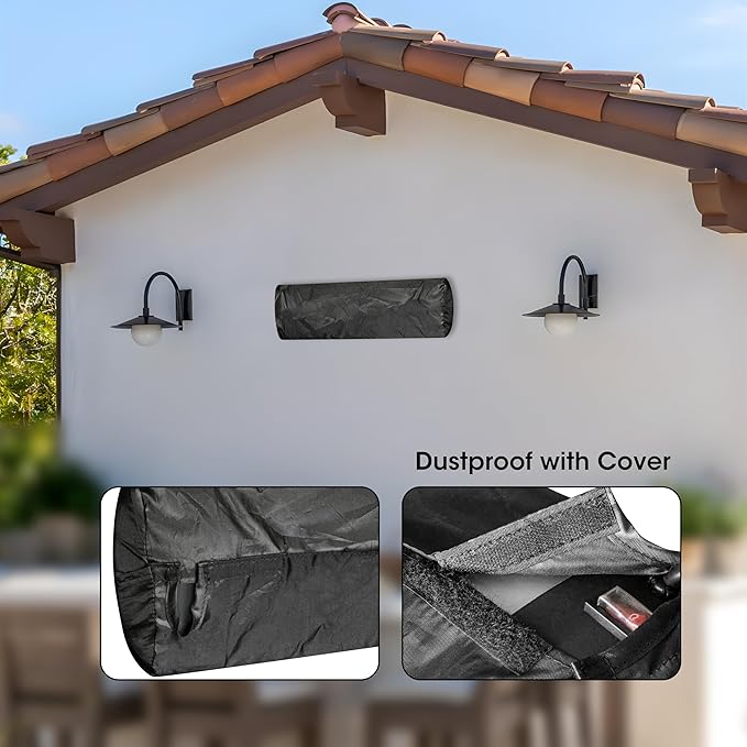 Outdoor Heater for Patio, 1500W Wall-Mounted Heater, Patio Heaters for Outdoor Use, 24H Timer, Waterproof, Carbon Fiber Tube, for Backyard Gazebo Garage Black