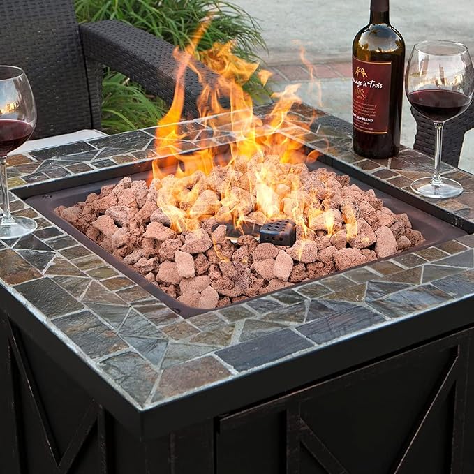 Mr. Fireglass Natural Lava Rock, 0.8"-1.2" Medium Volcanic Lava Rock for Indoor & Outdoor Fire Pits, Fireplaces, Fire Bowls & Fire Table, Decorative Garden Landscaping, Potted Plants -10 Pounds, Red