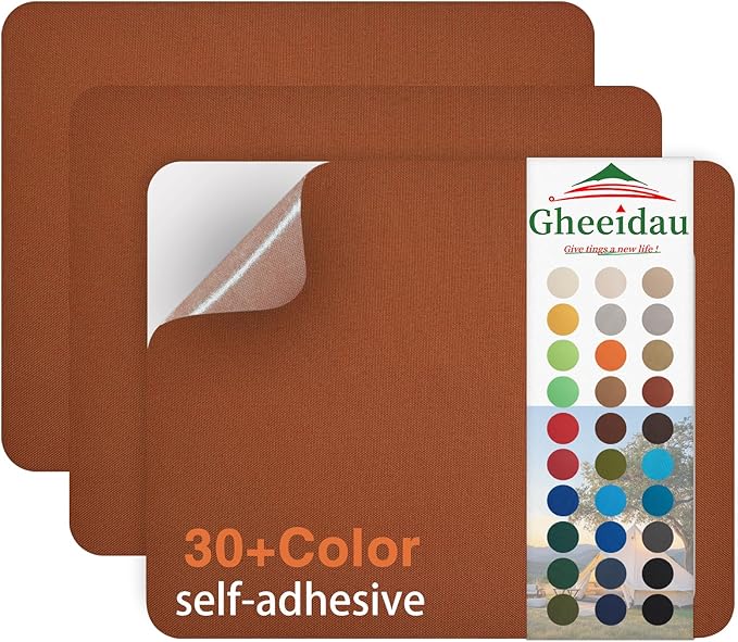 Canvas Repair Patch 9×11 Inch 3Pcs Waterproof Self-Adhesive Fabric Repair Patch for Tents,Boat Cover,Pop Up Canopy,Patio,Bags,Car Seats,Sofas,Furniture Cover(Light Brown)