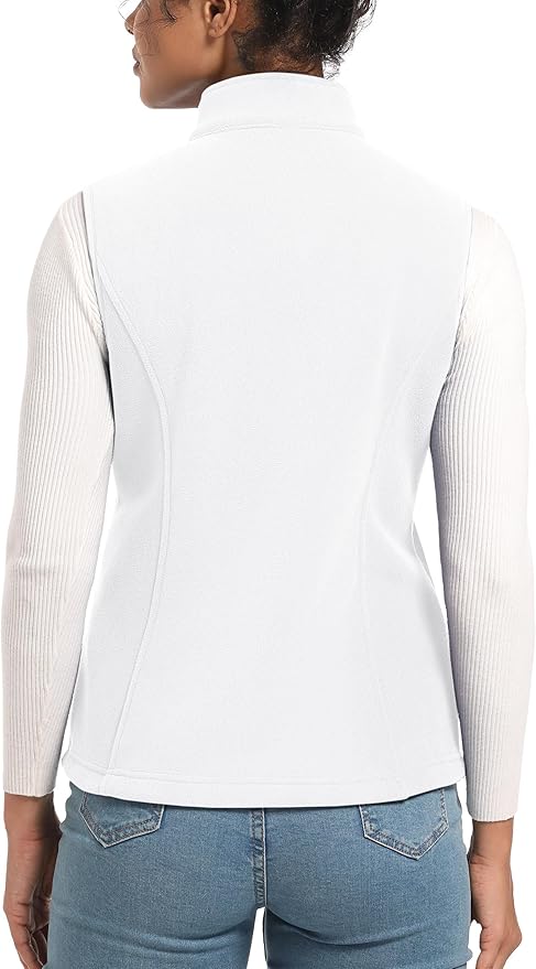 TACVASEN Women's Fleece Vest Lightweight Warm Vests Outerwear Sleeveless Zip Jacket Fall Winter Soft Vest with Pockets