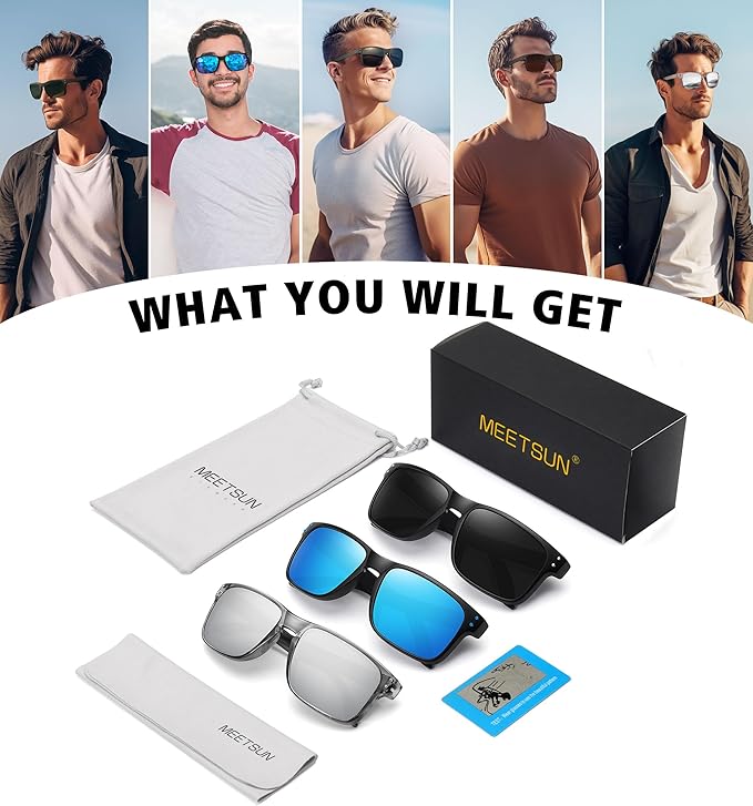 MEETSUN Polarized Sunglasses for Men Women Sports Driving Fishing Glasses UV400 Protection