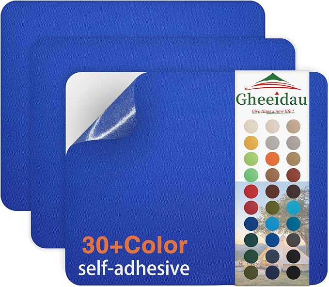 Canvas Repair Patch 9×11 Inch 3Pcs Waterproof Self-Adhesive Fabric Repair Patch for Tents,Boat Cover,Pop Up Canopy,Patio,Bags,Car Seats,Sofas,Furniture Cover(Royal Blue)