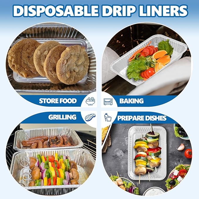 SafBbcue 93305 Grease Catch Pan for Weber Spirit e-210 e-220 e-310 e-320 e-330 Genesis II e-310 e-315 e-325 e-330 e-335 Grill Grease Tray with Disposable Drip Liners,Replacement Part for Weber#83156