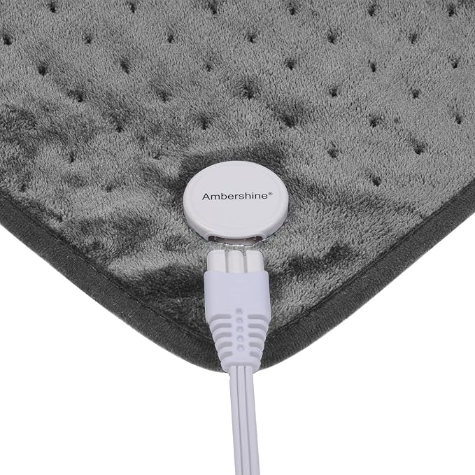 Ruqiji 17''x33'' XXXL King Size Heating Pad with 120 Minutes Auto Shut Off&6 Temperature Settings, Flannel Electric Heating Pad/Pain Relief for Back/Neck/Shoulders/Menstrual Pain/Leg Cramp (Dark Gray)