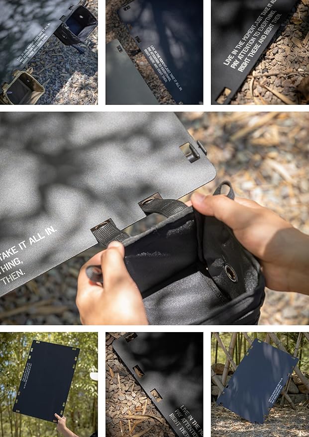 camping moon Hard Top Plate Aluminum Alloy for Tactical Table One Black T-510-TB