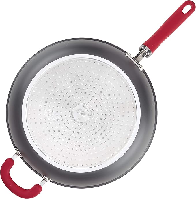 Rachael Ray Create Delicious Deep Hard Anodized Nonstick Frying Pan / Fry Pan / Hard Anodized Skillet - 12.5 Inch, Gray