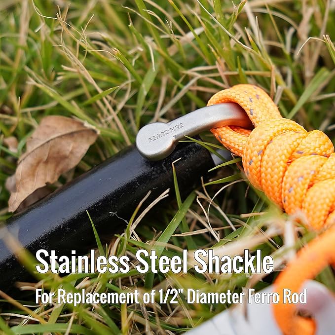 Classic Heavy-Duty Super-Duty Ferro Rod Fire Starter with Premium Ferrocerium Rod Superb Carbon Alloy Steel Striker 550 Paracord Lanyard Handle for Camping Emergency Survival Hiking BBQ EDC