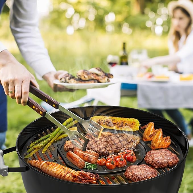 Onlyfire Gourmet BBQ System Sear Griddle Replacement, Reversible Cast Iron Griddle for 22" Weber Kettle Grills Weber Spirit II &Genesis II GS4 System