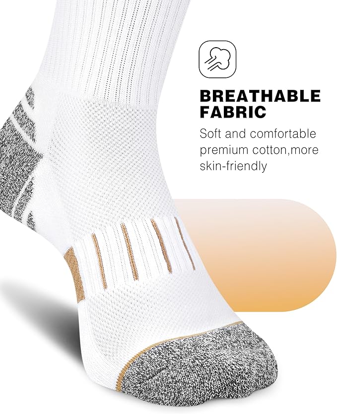 Crew Socks for Women,Athletic Hiking Running Compression Socks with Cushioned Support 3-6 Pairs