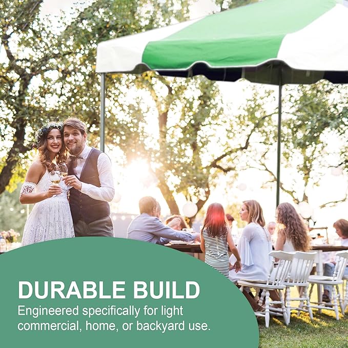 Party Tents Direct 20'x40' Weekender West Coast Tent Frame Party Tent (Green/White) PVC Top with Storage Bag - Tents for Parties, Weddings, Birthdays, Banquets, Fiestas, Workshop, Outdoor Event