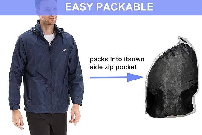 TRAILSIDE SUPPLY CO. Mens Windbreaker Jackets Lightweight Packable Jacket,Windproof and Dustproof