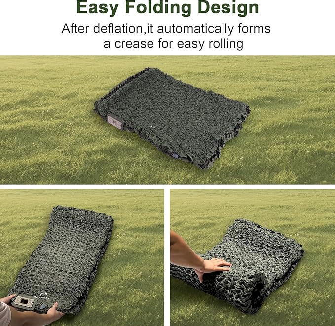 Self Inflating Sleeping Pad with Foam and Electric Pump,Innovative Y-Shaped Telescopic Structure,4.3" Thick Ultraportable Camping Mattress,Outdoor Compact Air Mat for Tent Car(4.2*79*28 inch)